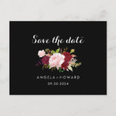 Classic Tropical Black Bourgogne Save the Date Kaa Briefkaart (Voorkant)