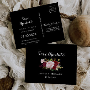 Classic Tropical Black Bourgogne Save the Date Kaa Briefkaart