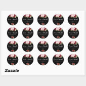 Classic Tropical Black Love & Bedankt Wedding Ronde Sticker (Vel)