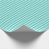 Classic Turquoise and White Houndstooth Pattern Cadeaupapier (Hoek)