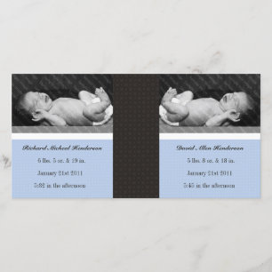 Classic Twin Boys Double New Baby Cartes photos