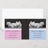 Classic Twin Girl Boy Double Nouveau Carte photo b (Devant / Derrière)