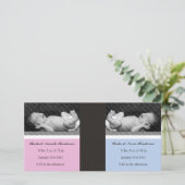 Classic Twin Girl Boy Double Nouveau Carte photo b (Debout devant)