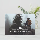 Classic Typografie Hunter Groene Foto Afstuderen Kaart (Staand voorkant)