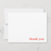 Classic Typographic Coral Personalized Bedankkaart (Voorkant)