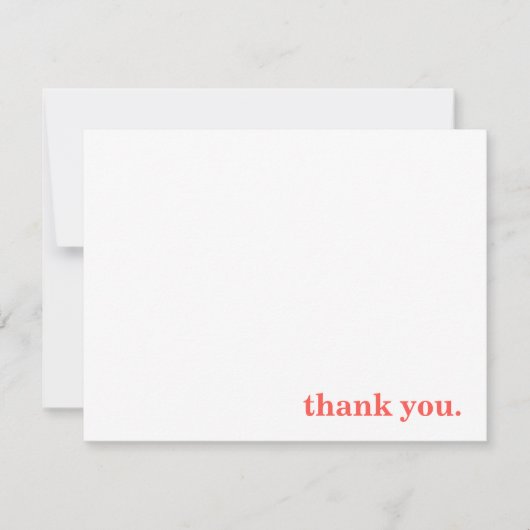 Classic Typographic Coral Personalized Bedankkaart (Voorkant)