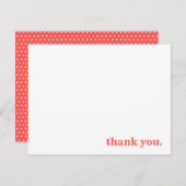 Classic Typographic Coral Personalized Bedankkaart (Voorkant / Achterkant)