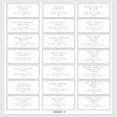 Classic Typography Wedding Guest Adresetiketten Sticker (Vel)