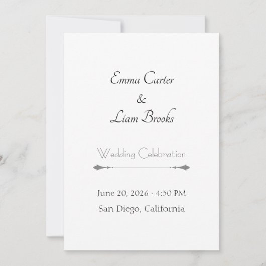 Classic Typography Wedding Invitation (Devant)