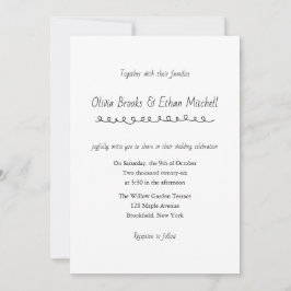 Classic Typography Wedding Invitation Kaart