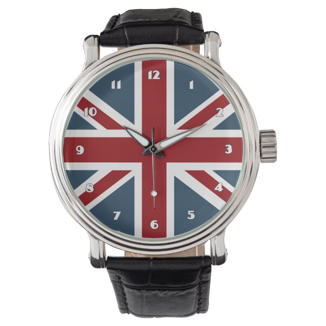 Classic Union Jack Flag Horloge (Voorkant)