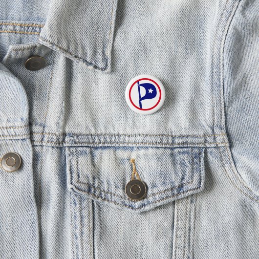 Classic US Pirate Party Pinback Button (In situ)