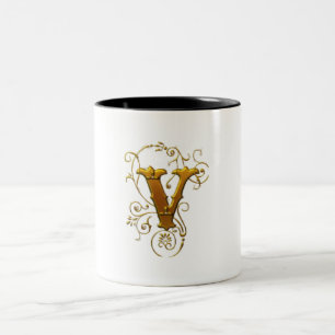 Classic V-Mok: de perfecte monogram koffiekop Tweekleurige Koffiemok