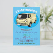 Classic van cartoon illustratie kaart (Staand voorkant)