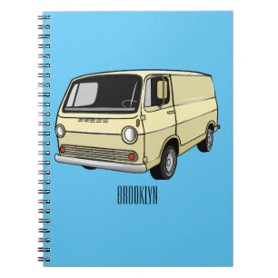 Classic van cartoon illustratie notitieboek
