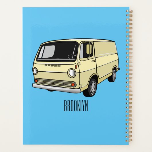 Classic van cartoon illustratie planner (Achterkant)
