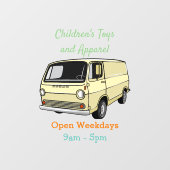 Classic van cartoon illustratie raamsticker (Vel)