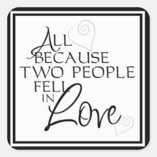 Classic Verloving & bruiloft envelop afdichtingen Vierkante Sticker