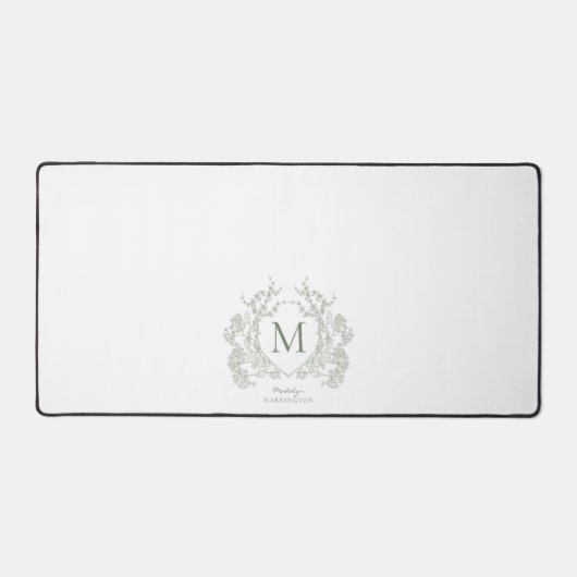 Classic Vert Sage Vert Floral Crest Monogramme (Recto)