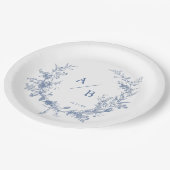 Classic Victoriaans Frans Bruiloft Monogram Papieren Bordje (Gekanteld)