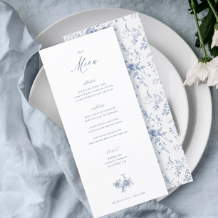 Classic Victorian Blue Floral Mariage Table Menu