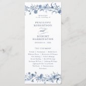 Classic Victorian Blue French Garden Chic Wedding Programma (Voorkant)