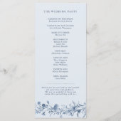 Classic Victorian Blue French Garden Chic Wedding Programma (Achterkant)