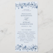 Classic Victorian Blue French Garden Chic Wedding Programma (Voorkant)