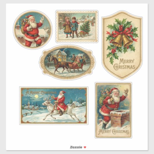 Classic Victorian Christmas Sticker (Vel)