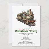 Classic Victorian Christmas Train Party Invitation (Devant)