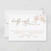 Classic Victorian Floral Meal Options Wedding RSVP (Devant)