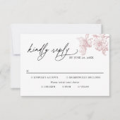 Classic Victorian Floral Meal Options Wedding RSVP (Devant)