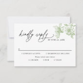 Classic Victorian Green Meal Options Wedding RSVP (Voorkant)