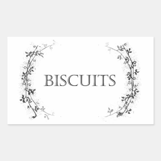 Classic Vine Design Biscuit Jar Labels Stickers (Voorkant)