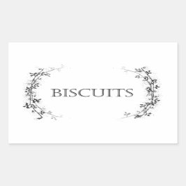Classic Vine Design Biscuit Jar Labels Stickers