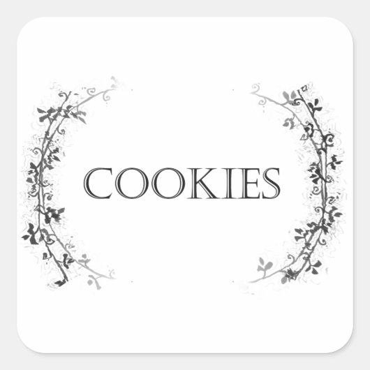 Classic Vine Design Cookie Jar Labels Stickers (Voorkant)