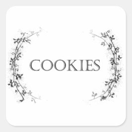 Classic Vine Design Cookie Jar Labels Stickers