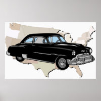 Classic Vintage 1950s Poster Chevy
