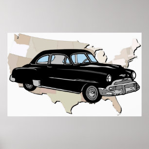 Classic Vintage 1950s Poster Chevy