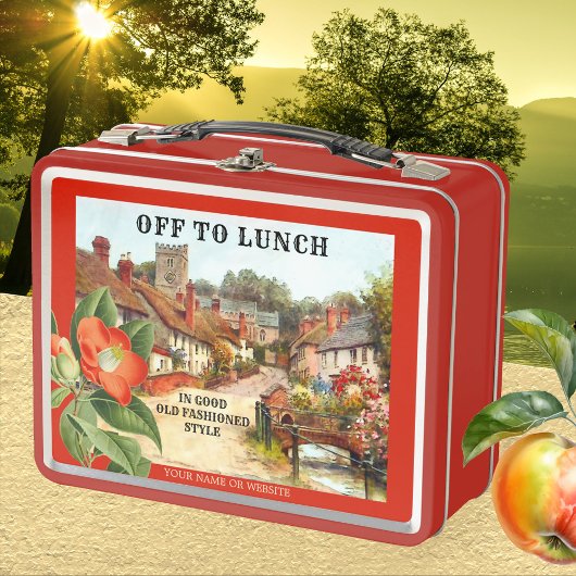 Classic Vintage Anglais Village Painted Lunch Box