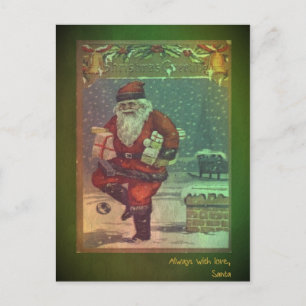 Classic vintage kerst briefkaart met kerstman