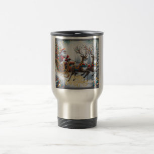 Classic/Vintage Kerstman & rendier Reisbeker