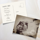Classic Vintage Photo Wedding Invitation Postcard