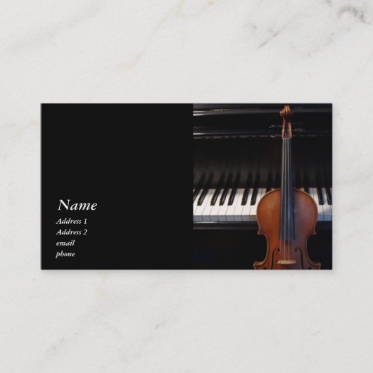 Classic Violin/Viola en Piano-Visitekaartje Visitekaartje (Voorkant)