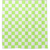 Classic visual lime checkerboard  douchegordijn (Voorkant)