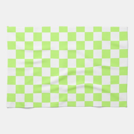 Classic visual lime checkerboard  theedoek (Horizontaal)