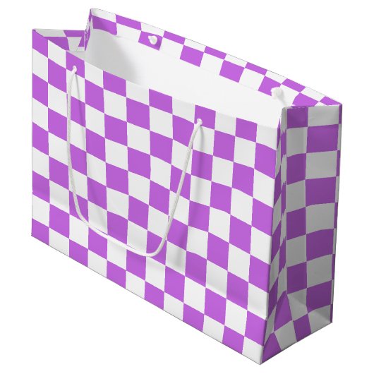 Classic visual magenta checkerboard  groot cadeauzakje (Voorkant Gekanteld)