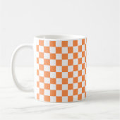 Classic visual orange checkerboard  koffiemok (Links)
