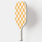 Classic visual peach checkerboard  pickleball paddle (Links)