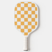 Classic visual peach checkerboard  pickleball paddle (Achterkant)